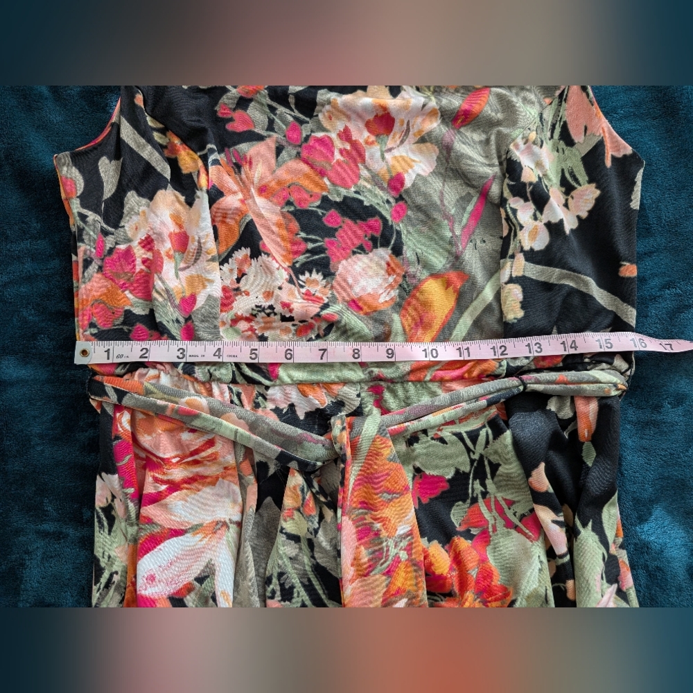 Shelby & Palmer Women's Size 12 Black/Multi Floral Maxi Dress - Picture 7 of 12
